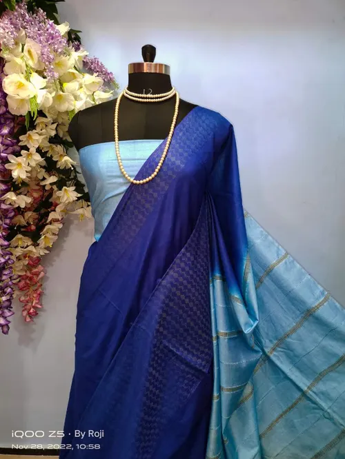 Graceful Kota Viscose Silk Saree with Elegant Dupion Borders